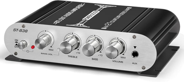 Facmogu ST-838 2.1 Channel HiFi Stereo Subwoofer Amplifier, RMS 20Wx2+40W Mini Digital