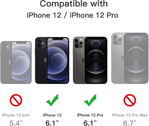 JETech Magnetic Case for iPhone 12/12 Pro 6.1-Inch Compatible with MagSafe, Translucent Matte Back Slim Shockproof Phone Cover (Dark Green)
