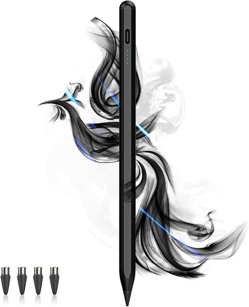 Stylus Pens for Touch Screens, Power-Display Tablet Pen, Magnetic Digital Touch Pen Compatible with iPhone/iPad (Black)