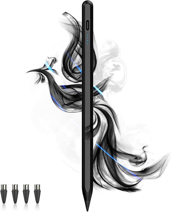 Stylus Pens for Touch Screens, Power-Display Tablet Pen, Magnetic Digital Touch Pen Compatible with iPhone/iPad (Black)