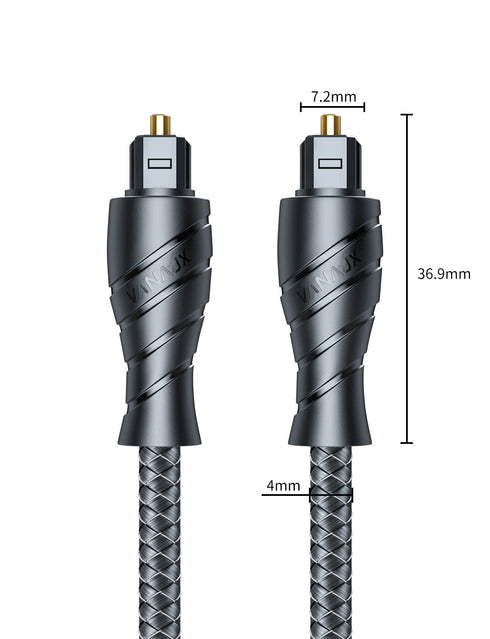 VANAUX Optical Digital Audio Cable, Toslink Cable with PMMA Fiber Optic Braided Jacket, S/PDIF Male to Male Cord