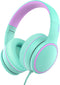 RORSOU R10 On-Ear Headphones with Microphone, Lightweight Folding Stereo Bass Headphones for Smartphone Tablet