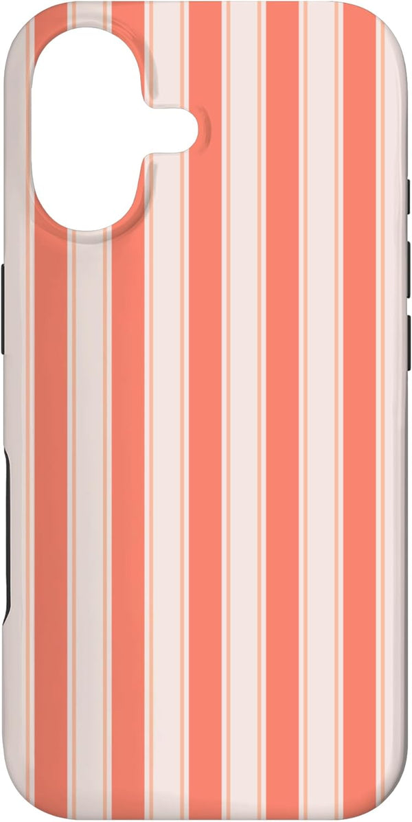 Urban Classic Trends Cute Peach Salmon Coral Classic Vertical Stripe Pattern Case for iPhone 17