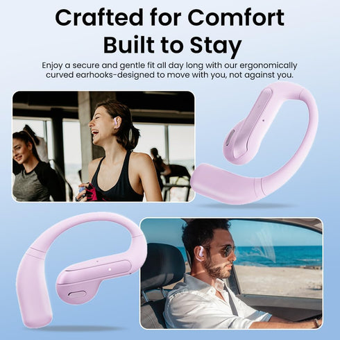 5.3 58H IPX7 Piluyaa Open Ear Bluetooth Earbuds, Wireless Headphones Sport Over Earphones Built-in Mic with Ear Hooks