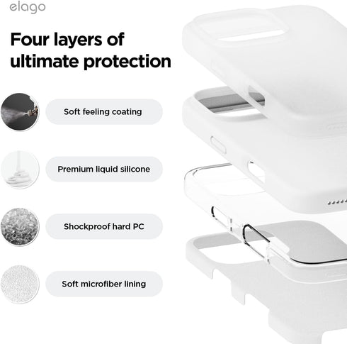 elago 16 6.9 inch Compatible with iPhone Pro Max Case, Premium Liquid Silicone Case, Full Body Protective Cover