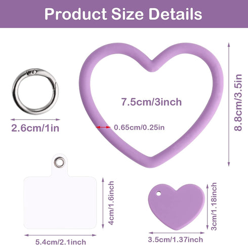 Heart Loop Phone Lanyard, Smart Phone Hand Wrist Lanyard Strap with Key Chain Holder for Cell Phone Case, Keys, ID