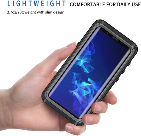 Lanhiem Rugged Full Body Case for Samsung Galaxy S9+ Plus, IP68 Waterproof Dustproof with Built-in Screen Protector