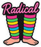 Retro Leg Warmers Sticker - Vibrant 80s Radical Design for Laptops, Water