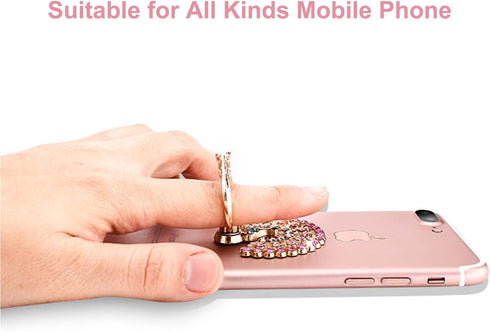 4 Pack Phone Ring Stand, Diamond Bling Butterfly Kickstand Grip, 360 Rotation, 2 Butterfly, 2 Swan