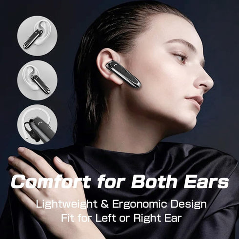 Sungive Headset, V5.3 33 Headset Bluetooth Wireless Handsfree Earpiece with Noise Cancelling Mic, Hours Talking Time
