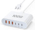100W USB C Fast Charger Block, Compact GaN 6 Port PD USB C & QC USB A Wall Charger, Type C Charging Station Hub for