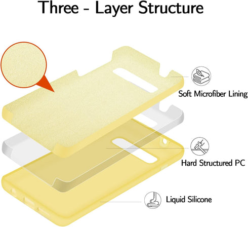 Liquid Silicone Case for Samsung Galaxy S10 Plus, Gel Rubber Shockproof Cover for 6.4 inch Galaxy S10 Plus