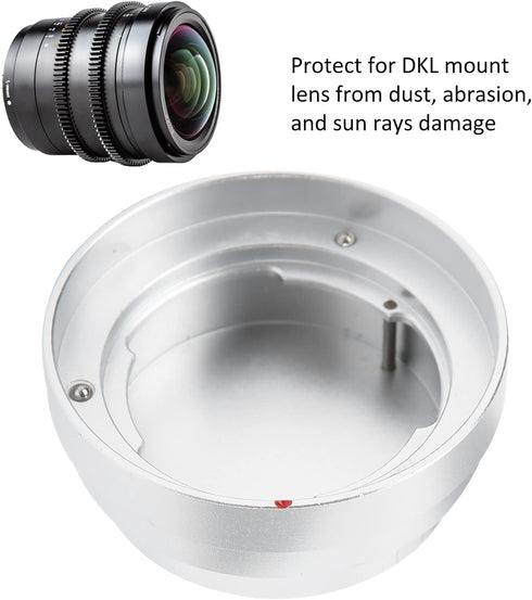 All Metal Camera Rear Lens Dust Cover Protector for DKL Mount Lens, Alloy Silver Strong Protection from Dust