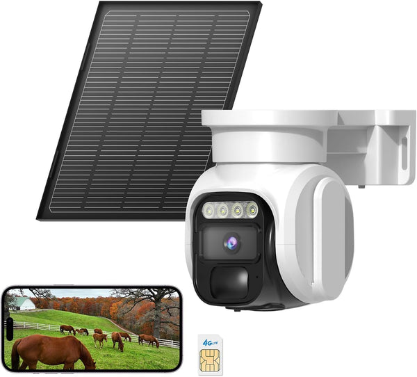 runofast 4G LTE Cellular Security Camera Outdoor, Solar No WiFi Camera Wireless, Battery