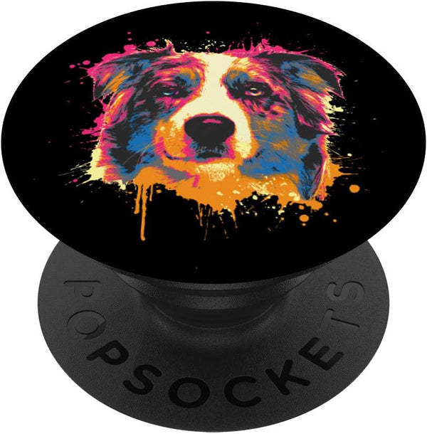 Aussie Splash Art PopSockets PopGrip for Australian Shepherd Dog Lovers