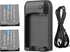 NP-6L Battery USB Charger Kit with LED Indicator Light, 2 Pack 3.7V 700mAh Batteries and USB Charging Cable