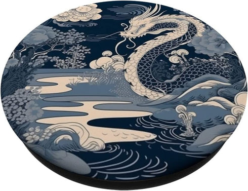 Anime Dragon Pattern Aesthetic Japanese Dragon PopSockets Standard PopGrip