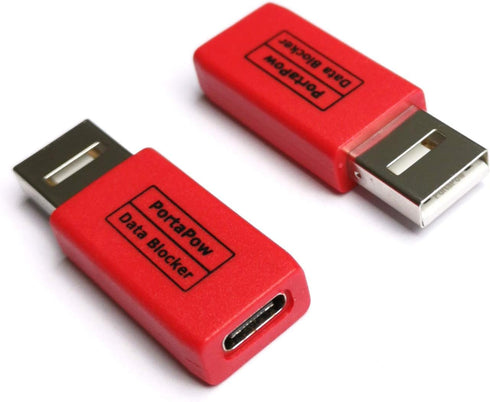 PortaPow USB-A to USB-C Data Blocker
