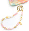 Cute Pink Phone Charm Beaded Strap, Adjustable Cell Phone Lanyard Wrist Strap for Women and Girls