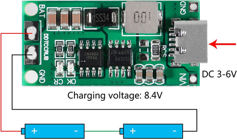 AITIAO 2PCS 2S 3S 4S 1A 2A 4A 18650 Bank(4S 4A) Type C BMS Lithium Battery Charger Board USB C Step-up Boost Module