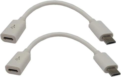 zdyCGTime 4.5" USB Micro Male to Female Sync & Charging Extension Cable (2 Pack, White) for Cellphones/Tablets