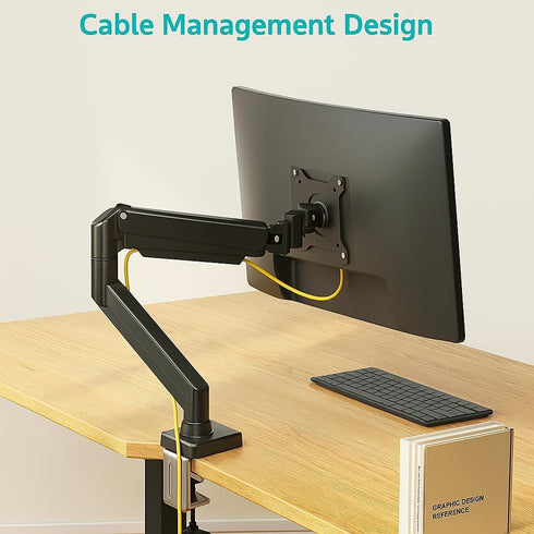 ArcadeX 13 32 Inch Grommet 4.4 22lbs Single Monitor Mount, to Gas Monitor Arm, Adjustable Stand, Vesa Mount with Clamp