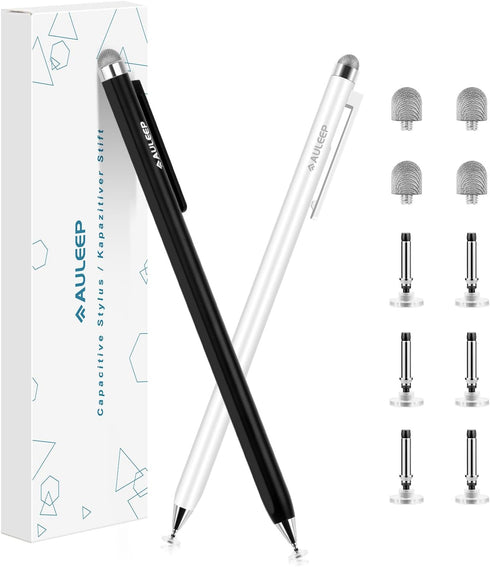 AULEEP 2-in-1 Stylus (Fiber & Disc Tip) Stylus Pens for Touch Screen, High