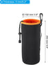 PATIKIL Camera Lens Bag, 2 Pcs 3.9" IDx9.8 H Drawstring Lens Pouch with Thick Protective Neoprene, Lens Case for DSLR Camera Lens, Water Coffee Cups, Black Orange
