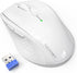 TECKNET Wireless Mouse, 2.4G USB Computer Mouse, 6-Level Adjustable 4800 DPI, Ergonomic Grips, 6 Buttons - White