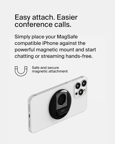 Belkin iPhone MagSafe Camera Mount for MacBook, Compatible with iPhone 15/14/13/12, Turn iPhone to Webcam