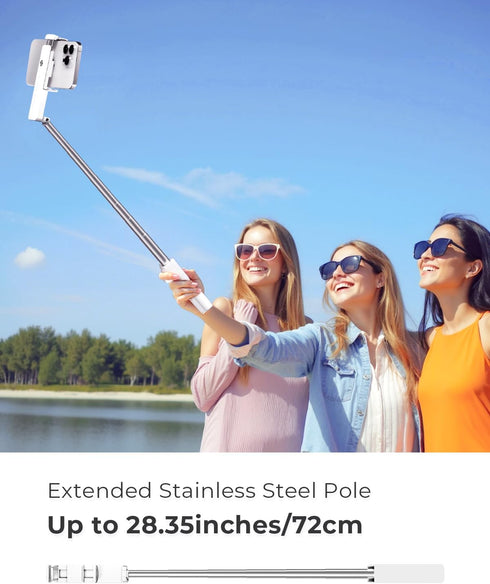 SupeDesk Selfie Stick for iPhone, Extended Portable Selfie Stick, Wireless Remote, Adujustable, Compact Phone Holder