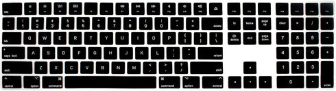 HRH Black Silicone Keyboard Cover Keypad Skin for Magic Keyboard with Numeric Keypad A1843 (US Layout)