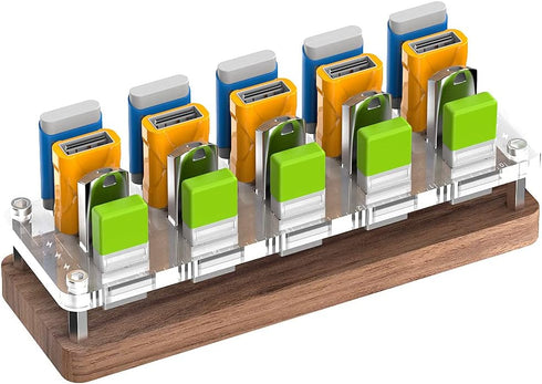 Wooden Memory Card Case for TF Cards, USB Drive, SD Card Holder Desk, Micro SD Card Case, 20x USB Interface