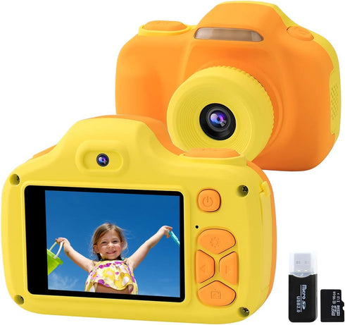 JOYTRIP Kids Camera, 12MP 1080P HD Digital Camera with 32GB SD Card for Boys and Girls 3-9 Years (Yellow)