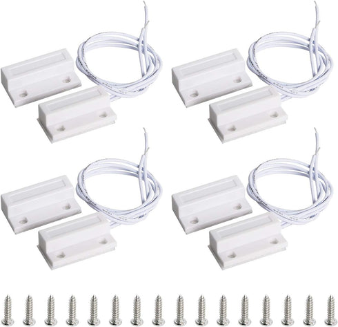 Aoje-Link RC-38A NC Wired Magnetic Door Switch Window Sensor Alarm for Home Security, 4pcs.