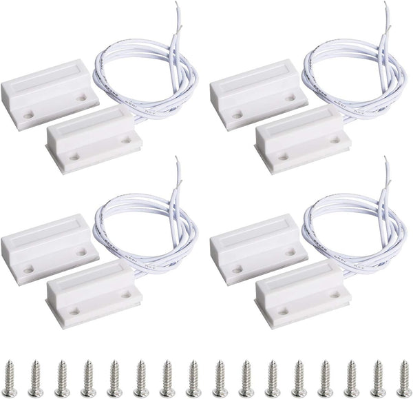 Aoje-Link RC-38A NC Wired Magnetic Door Switch Window Sensor Alarm for Home Security, 4pcs.
