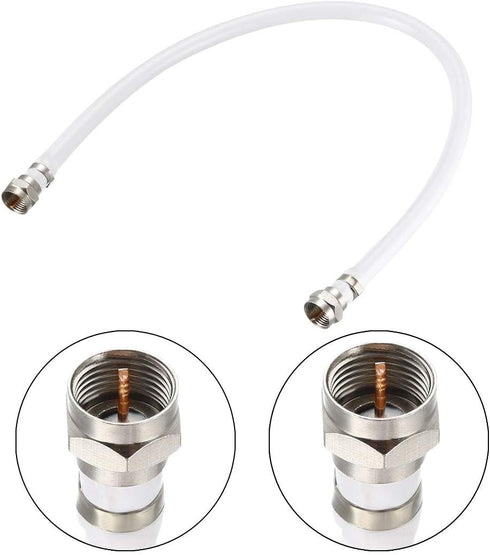 uxcell RG6 Coaxial Cable with F Type Male to F Type Male Connectors, 1 ft, 2pcs