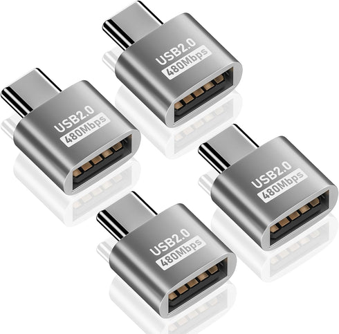 Duttek USB2.0 to USB C Adapter, Type C Male to USB 2.0 Type A Female Extension Connector for Phone, Laptop, USB Keyboard