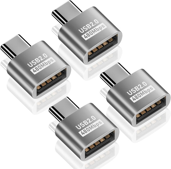 Duttek USB2.0 to USB C Adapter, Type C Male to USB 2.0 Type A Female Extension Connector for Phone, Laptop, USB Keyboard
