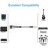 J&D 1/4" TRS to 2RCA Cable, Gold Plated 6.35mm Stereo Male to Dual RCA Male Y Adapter for AV Receiver, Amplifier,