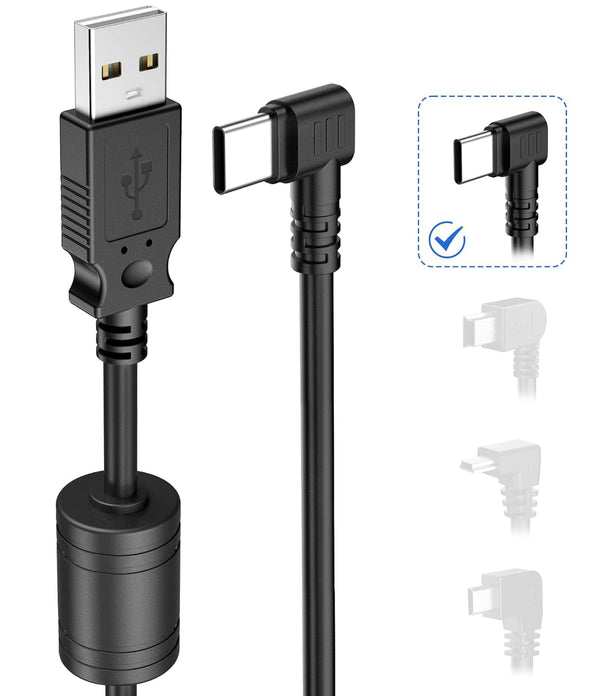 Gonifeto Dash Cam Power Cord,(3Ft USB Type-C) Thicker Shielded USB C Dashcam Charger