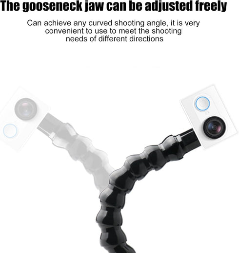Milltrip 12-Section 1/4in Flexible Arm Mount Monopod, Gooseneck Camera Mount, Adjustable Sports Camera Holder, Screw