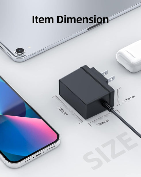 DC 5V 2A Power Cord Supply, 10W AC/DC Charger for Bluetooth Speaker, Baby Monitor, and More