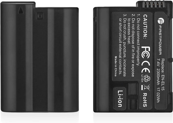 FirstPower EN-EL15 EN EL15a/EL15b Batteries for Nikon Z6 Z7 D750 D850 D7000 D7500 D7100 D7200 D500 D600 D610 D800 D800e