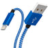 iPhone Charger Lightning Cable, 1 Pack 6 ft Blue/White Nylon Braided USB Charging High Speed Data Sync for iPhone