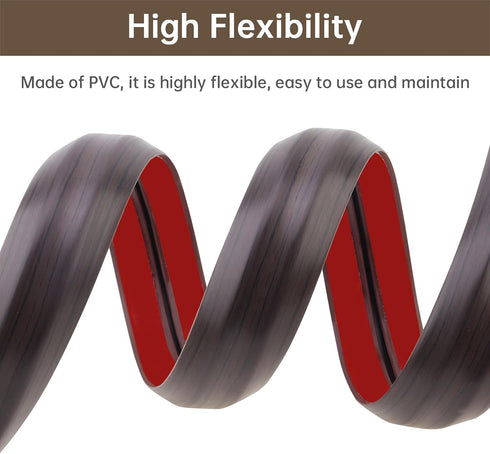 6.6Ft Floor Cord Covers Self Adhesive Cord Hider Extension Management Prevent Cable Trips Walnut Wood Grain for Cable