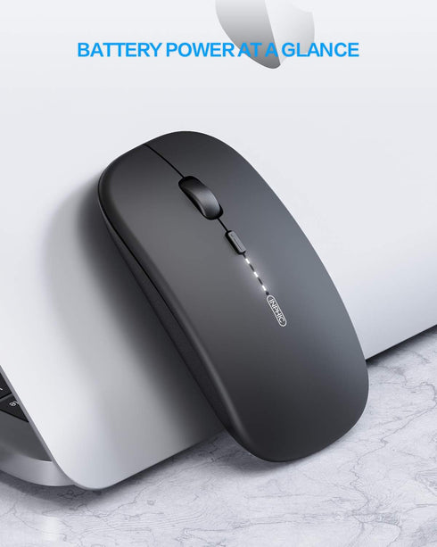 INPHIC Wireless Mouse, 2.4G Silent Rechargeable Ultra Slim USB Portable Mouse, 1600 DPI & 400mAh Battery for Laptop and