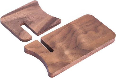 LUCKY BEAN Wood Phone Stand, Desktop Wooden Phone Holder, Portable Phone Stand for Desk, Compatible with iPhone & All