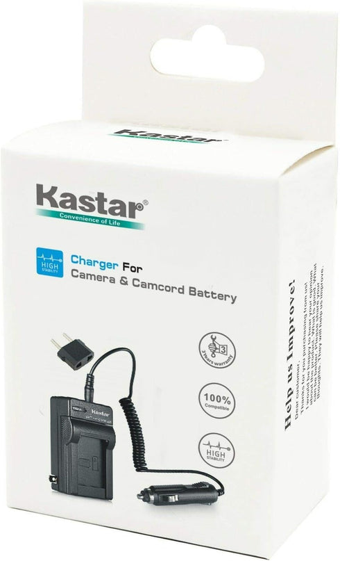 Kastar 3-Pack Battery and AC Charger with Car Adapter for Casio NP-90, Compatible with Exilim Cameras and More