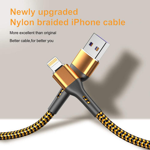 Durcord 6FT Lightning Cable: Fast Charging Nylon Braided Cord for iPhone 14/13/12/11 Pro Max/XS/XR/8/7/6S/SE/iPad.
